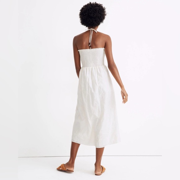 Madewell X Warm Embroidered Smocked Midi Dress - Picture 2 of 10